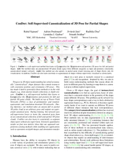 ConDor: Self-Supervised Canonicalization of 3D Pose for Partial Shapes