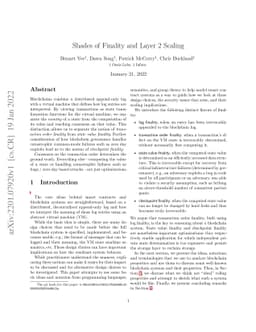 Shades of Finality and Layer 2 Scaling