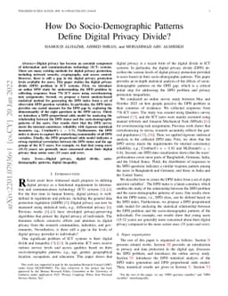 How Do Socio-Demographic Patterns Define Digital Privacy Divide?