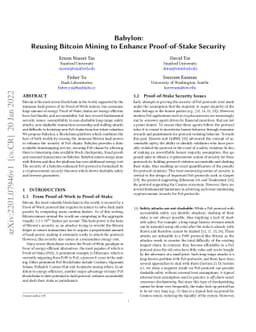 Babylon: Reusing Bitcoin Mining to Enhance Proof-of-Stake Security