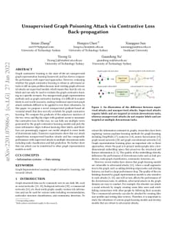 Unsupervised Graph Poisoning Attack via Contrastive Loss
  Back-propagation