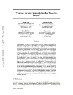 What can we learn from misclassified ImageNet images?