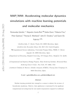 NNP/MM: Accelerating molecular dynamics simulations with machine
  learning potentials and molecular mechanic