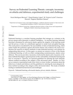 Survey on Federated Learning Threats: concepts, taxonomy on attacks and
  defences, experimental study and challenges