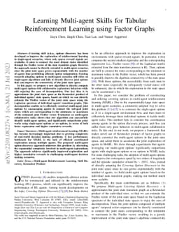 Learning Multi-agent Skills for Tabular Reinforcement Learning using
  Factor Graphs