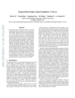 Temporal Knowledge Graph Completion: A Survey