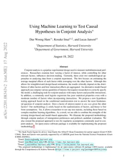 Using Machine Learning to Test Causal Hypotheses in Conjoint Analysis