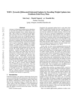 TOFU: Towards Obfuscated Federated Updates by Encoding Weight Updates
  into Gradients from Proxy Data