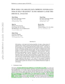 How does unlabeled data improve generalization in self-training? A
  one-hidden-layer theoretical analysis