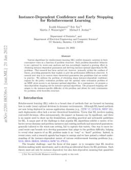 Instance-Dependent Confidence and Early Stopping for Reinforcement
  Learning