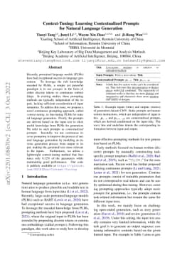 Context-Tuning: Learning Contextualized Prompts for Natural Language
  Generation