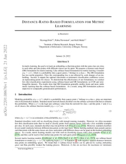 Distance-Ratio-Based Formulation for Metric Learning
