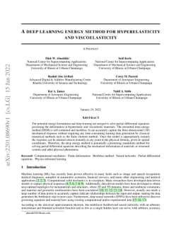 A deep learning energy method for hyperelasticity and viscoelasticity