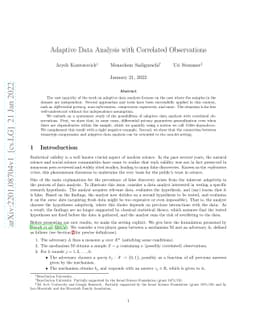 Adaptive Data Analysis with Correlated Observations
