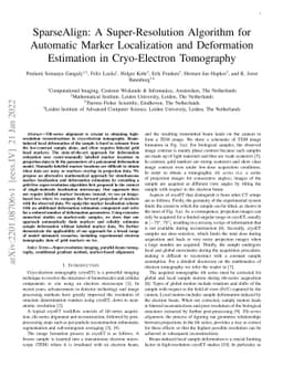 SparseAlign: A Super-Resolution Algorithm for Automatic Marker
  Localization and Deformation Estimation in Cryo-Electron Tomography