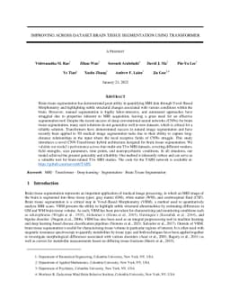 Improving Across-Dataset Brain Tissue Segmentation Using Transformer
