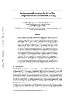 Environment Generation for Zero-Shot Compositional Reinforcement
  Learning