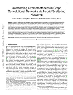 Overcoming Oversmoothness in Graph Convolutional Networks via Hybrid
  Scattering Networks