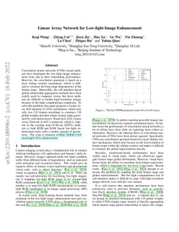 Linear Array Network for Low-light Image Enhancement