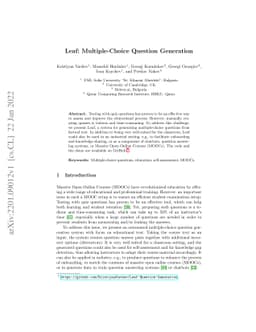 Leaf: Multiple-Choice Question Generation