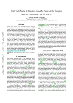 NAS-VAD: Neural Architecture Search for Voice Activity Detection