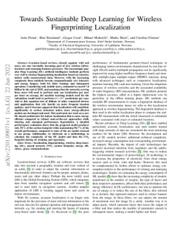 Towards Sustainable Deep Learning for Wireless Fingerprinting
  Localization