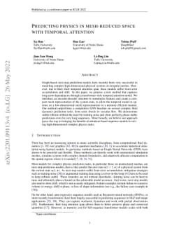 Predicting Physics in Mesh-reduced Space with Temporal Attention
