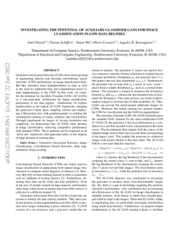 Investigating the Potential of Auxiliary-Classifier GANs for Image
  Classification in Low Data Regimes