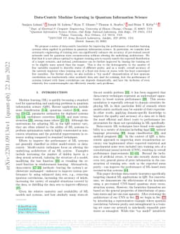 Data-Centric Machine Learning in Quantum Information Science