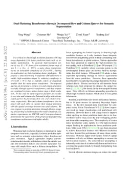 Dual-Flattening Transformers through Decomposed Row and Column Queries
  for Semantic Segmentation