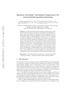 Question rewriting? Assessing its importance for conversational question
  answering