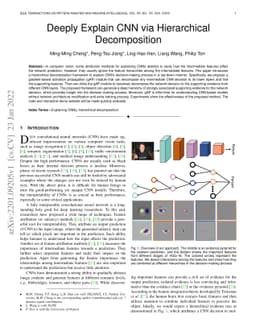 Deeply Explain CNN via Hierarchical Decomposition