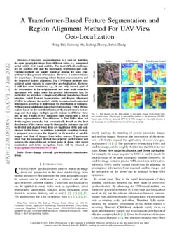 A Transformer-Based Feature Segmentation and Region Alignment Method For
  UAV-View Geo-Localization