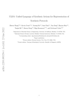 ULSA: Unified Language of Synthesis Actions for Representation of
  Synthesis Protocols