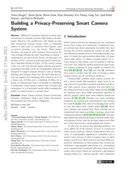 Building a Privacy-Preserving Smart Camera System