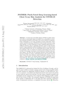 POTHER: Patch-Voted Deep Learning-Based Chest X-ray Bias Analysis for
  COVID-19 Detection