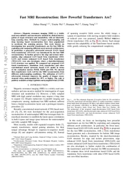 Fast MRI Reconstruction: How Powerful Transformers Are?