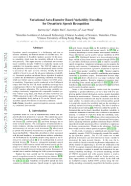 Variational Auto-Encoder Based Variability Encoding for Dysarthric
  Speech Recognition
