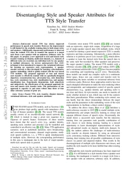 Disentangling Style and Speaker Attributes for TTS Style Transfer