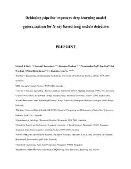 Debiasing pipeline improves deep learning model generalization for X-ray
  based lung nodule detection