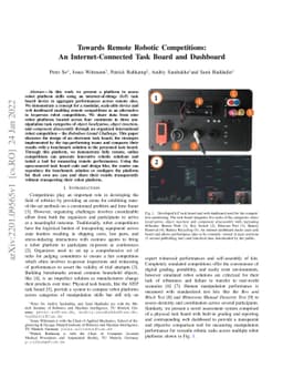 Towards Remote Robotic Competitions: An Internet-Connected Task Board
  and Dashboard