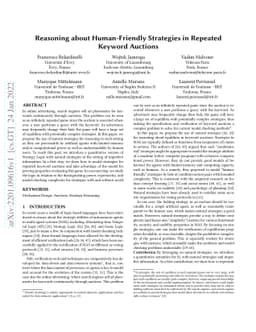 Reasoning about Human-Friendly Strategies in Repeated Keyword Auctions