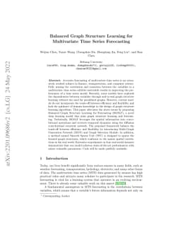 Balanced Graph Structure Learning for Multivariate Time Series
  Forecasting