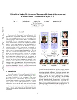 Which Style Makes Me Attractive? Interpretable Control Discovery and
  Counterfactual Explanation on StyleGAN