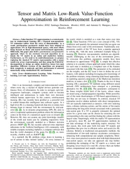 Tensor and Matrix Low-Rank Value-Function Approximation in Reinforcement
  Learning