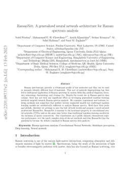 RamanNet: A generalized neural network architecture for Raman Spectrum
  Analysis