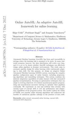 Online AutoML: An adaptive AutoML framework for online learning