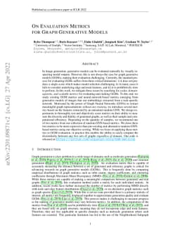 On Evaluation Metrics for Graph Generative Models