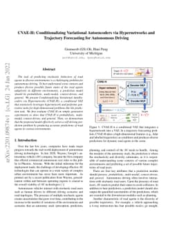 CVAE-H: Conditionalizing Variational Autoencoders via Hypernetworks and
  Trajectory Forecasting for Autonomous Driving