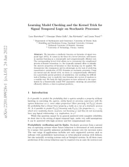 Learning Model Checking and the Kernel Trick for Signal Temporal Logic
  on Stochastic Processes